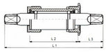 Boîtier de pédalier Tecora e 107 mm bsa, ligne de chaîne 19,5, cuvette en aluminium