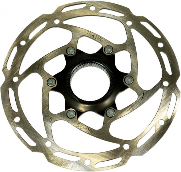 Rotor de disque de frein Tektro Centerlock 160 mm Silver Black