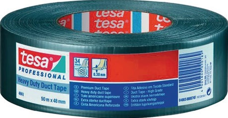 Ruban de tissu Tesa | argent | longueur 50 m | roue largeur 48 mm | 1 pièce - 04663-00007-02 04663-00007-02