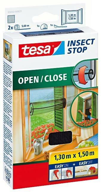Tesa 1050480 - Rideau anti-mouches premium anti-insectes ouvert et fermé 1,3 mx 1,5 m | 1 pièce