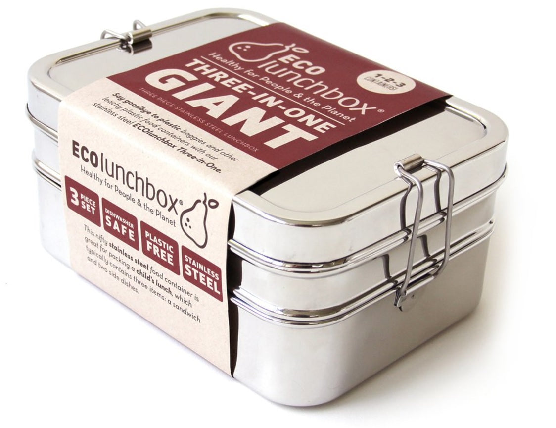 Eco Lunchbox Boîte à lunch en acier inoxydable - 3 en 1 géant
