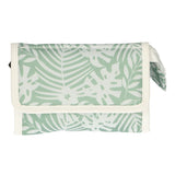 Sac miroir voyageur feuilles vert blanc 16,5cm x 11cm
