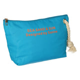 Trousse de toilette voyageur mer, sable soleil bleu orange 30cm x 19,5cm