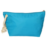 Trousse de toilette voyageur mer, sable soleil bleu orange 30cm x 19,5cm