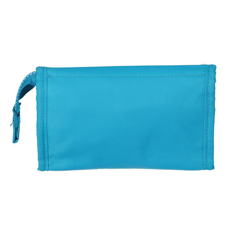 Sac miroir voyageur mer, sable soleil bleu orange 16,5cm x 11cm