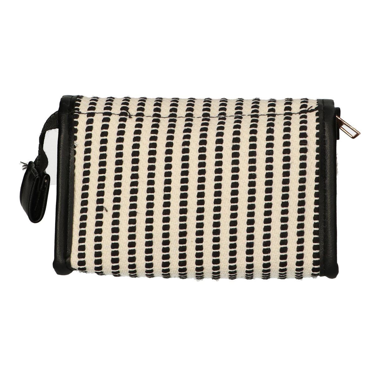 Sac miroir Traveler rayure noir crème 16,5x11cm