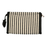 Sac miroir Traveler rayure noir crème 16,5x11cm