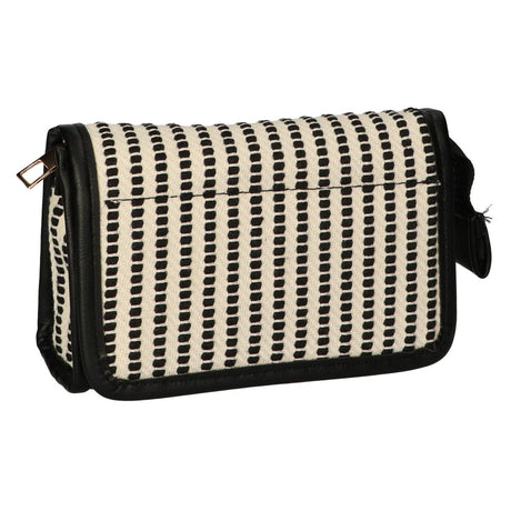 Sac miroir Traveler rayure noir crème 16,5x11cm