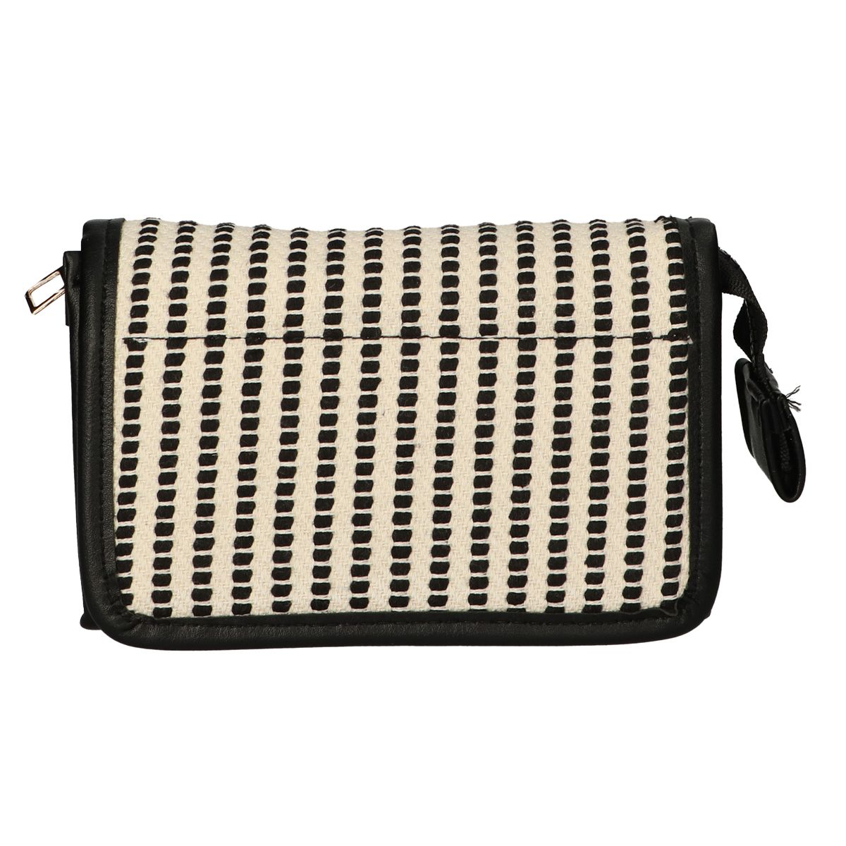 Sac miroir Traveler rayure noir crème 16,5x11cm