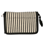 Sac miroir Traveler rayure noir crème 16,5x11cm