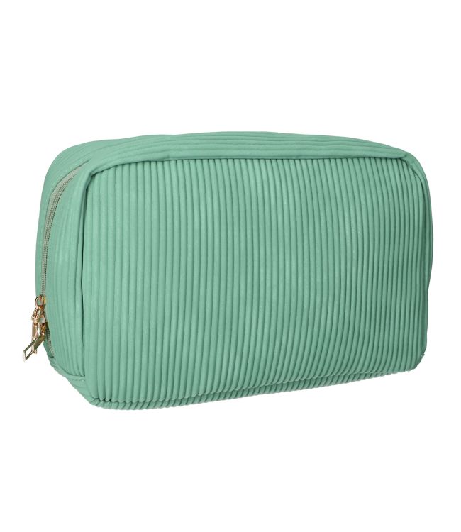 Trousse de toilette Traveler tissu côtelé imperméable turquoise 28x17cm
