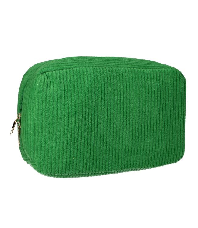 Trousse de toilette Traveler tissu côtelé vert 28x17cm