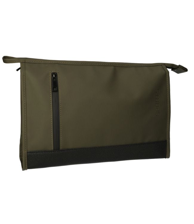 Trousse de toilette Traveler fond caoutchouc vert 35x24cm