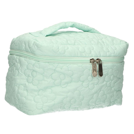 Traveller beautycase bloemen turquoise 24cm x 17cm