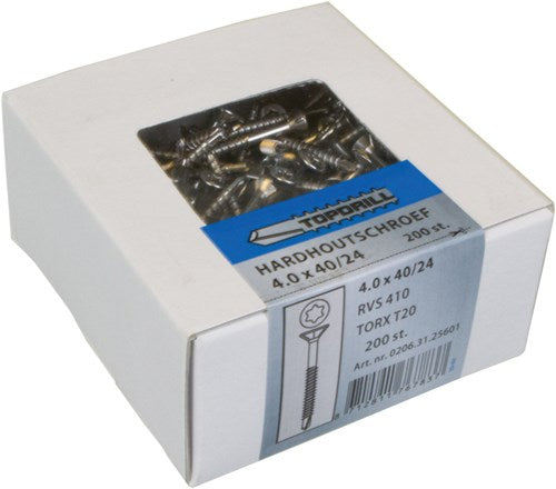 Topdrill spaanplaatschroef zelfborend rvs-410 pk torx tx25 5.0x90 60 | 100 stuks - 0206.31.42501