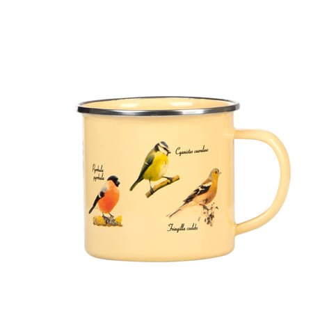 Tasse en émail design Esschert oiseaux