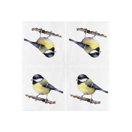 Serviettes design Esschert mésange charbonnière 33cm