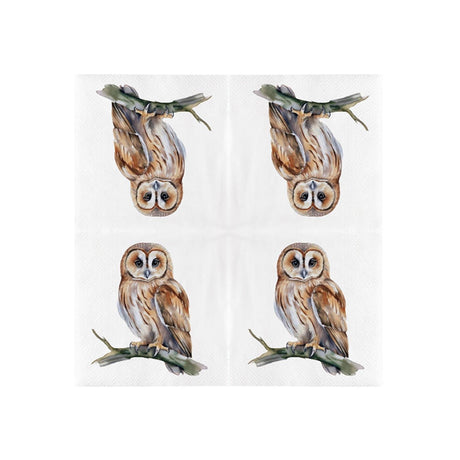 Esschert serviettes design hibou 33cm