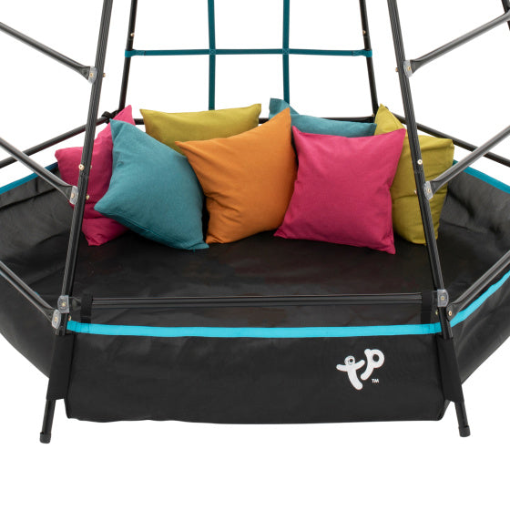 TP Toys Explorer Tour d'escalade avec zone de jeu ombragée bleu noir
