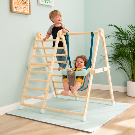 TP TOS TOTS TOTS Cadre d'escalade en bois avec balançoire à partir de 6 mois