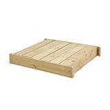 TP TOYS SandPit en bois avec couvercle, banc au fond du feu inférieur