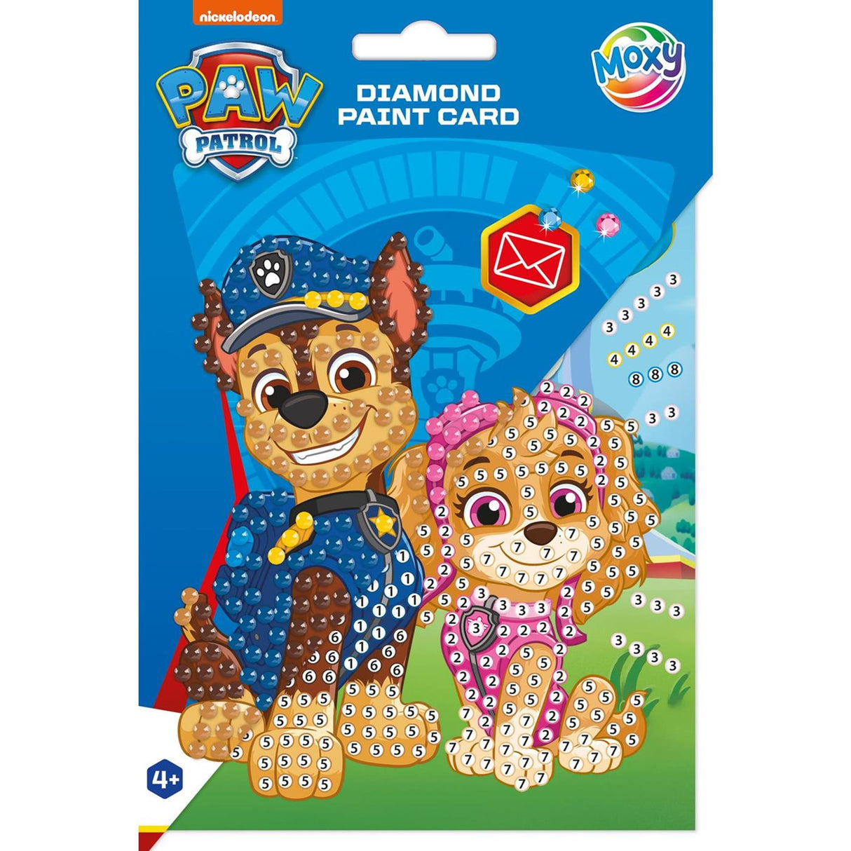 Carte de peinture diamant moxy Paw Patrol, groupe artisanal créatif