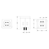Connecteur USB B simple 180°