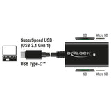 Dellock USB 3.1 Gen 1 Reader USB Type-C mâle 4 Slots
