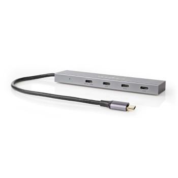 Concentrateur USB Nedis | 1x USB-C 3.2 génération 2 mâle | USB-C 3.2 Gen 2 Femelle avec PD 3.0 3x USB-C 3.2 Gen 2 Femelle | Port(s) 4 ports | USB 3.2 génération 2 | alimenté par USB | 10 Gbit/s - uhubu3470at