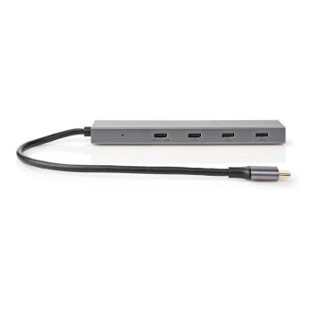 Concentrateur USB Nedis | 1x USB-C 3.2 génération 2 mâle | USB-C 3.2 Gen 2 Femelle avec PD 3.0 3x USB-C 3.2 Gen 2 Femelle | Port(s) 4 ports | USB 3.2 génération 2 | alimenté par USB | 10 Gbit/s - uhubu3470at