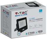 Lampe de chantier V-tac LED 20w 3000k noir avec capteur + entrée de câble - 9335210