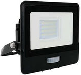 Lampe de chantier V-tac LED 20w 3000k noir avec capteur + entrée de câble - 9335210