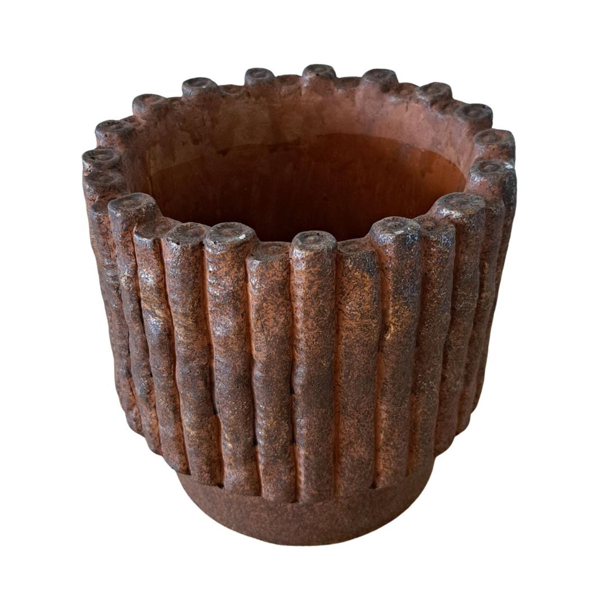 Ptmd pot de fleur elza marron 18x18x17cm