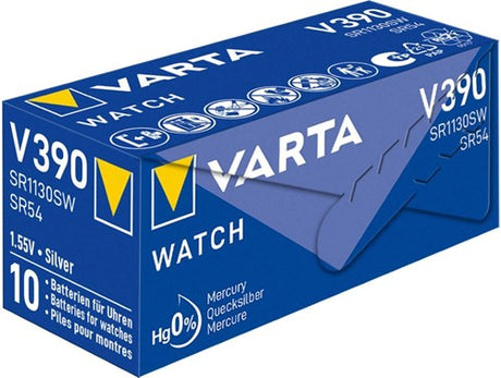 Pile bouton Varta v390 argent