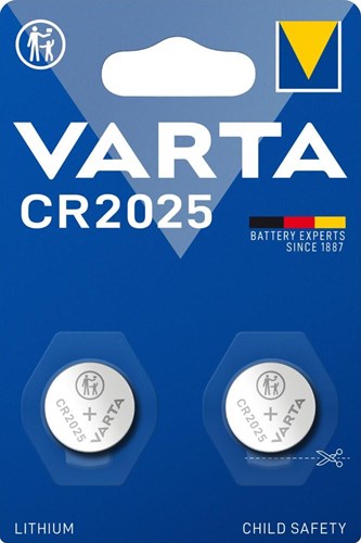 Pile bouton lithium Varta cr2025 blister 3v (2) - 3240357