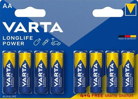 Pile Varta aa 4+4 alcaline longue durée | 20 pièces