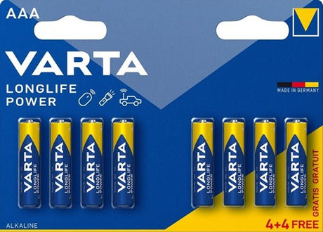 Pile Varta aaa 4+4 alcaline longue durée | 20 pièces