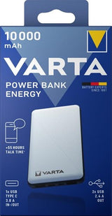Varta power bank 10 000ma argent + indication LED USB et USB-C - 3509010