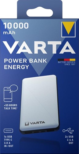 Enzo Varta power bank 10 000ma argent + indication LED USB et USB-C - 3509010