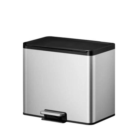 EKO Essential Recycling Pedal Bin 2 x 15 litres d'acier inoxydable Matt