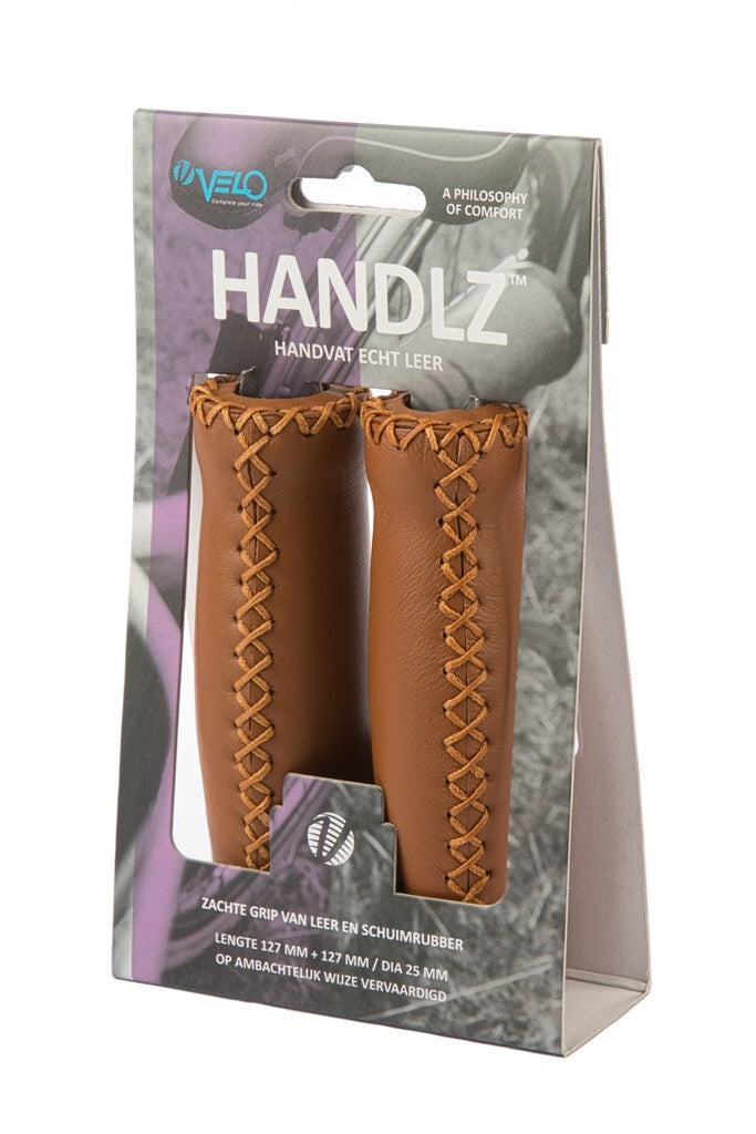 Velo Handle leather 128mm brown soft, moisture -regulating, damping