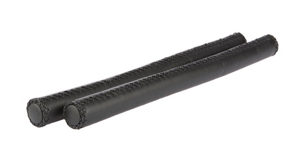 Poignées de direction en cuir 40 cm Ø22.2 mm noir par ensemble