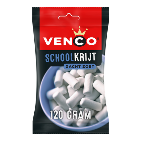Venco schoolkrijt - zoete drop - 12x120g