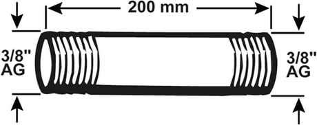 Raccord de tuyau Cornat galva mm 3 8 200mm (530) - vfb5303820