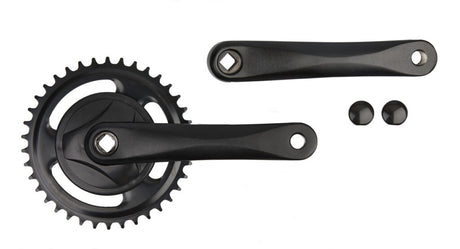 Pédalier Vinty 38t 1 8", manivelle 170mm avec disque, noir