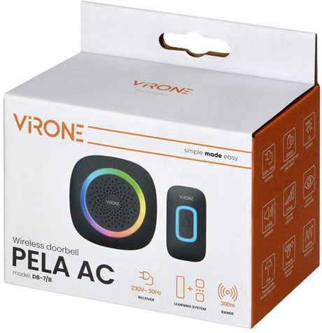 Enzo Virone kit de sonnette sans fil 300m noir plug-in + RGB - 8415501