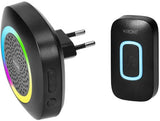 Kit de sonnette sans fil Virone 300m noir plug-in + RGB - 8415501