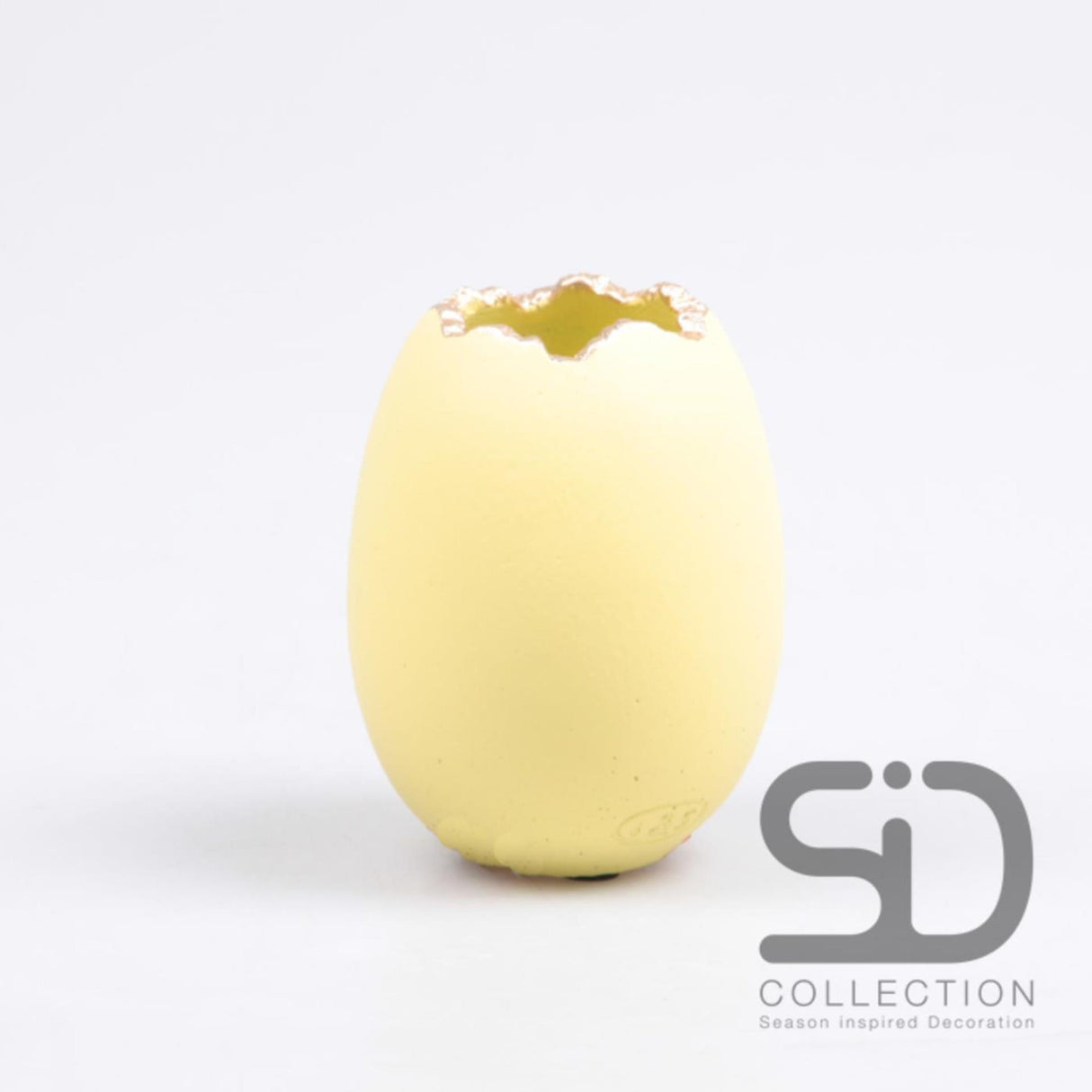 Vase de décoration inspiré de la saison œuf 7,5x7,5x10cm jaune