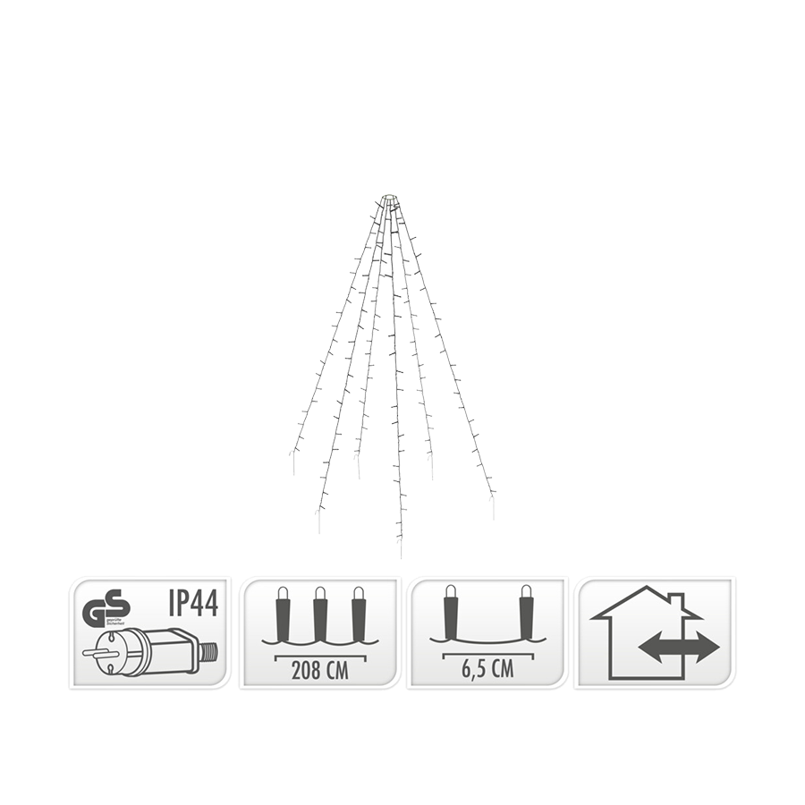 Nampook Christmas LED Flagpole Lighting 192 LED