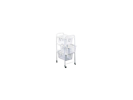 Etagère de rangement Metaltex à roulettes + 3 paniers 30x38x68 cm blanc